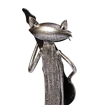 Amazon.co.jp: ギターサックスを演奏する金属製の猫の置物は、猫